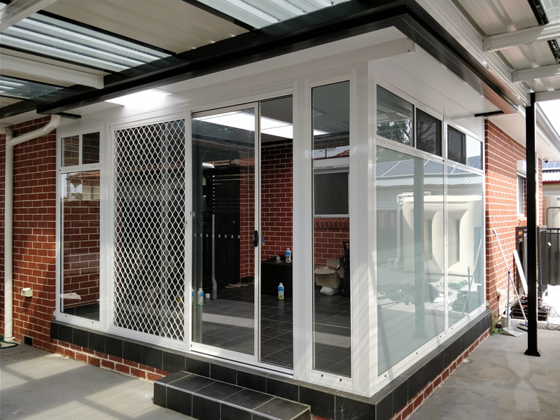 Sunroom with translucent glass at Fairfield