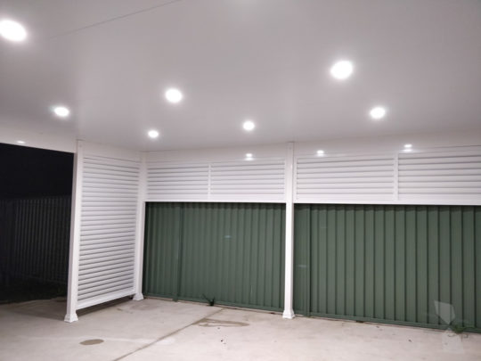 Insulated Carport with Louvre privacy screen at Sydney